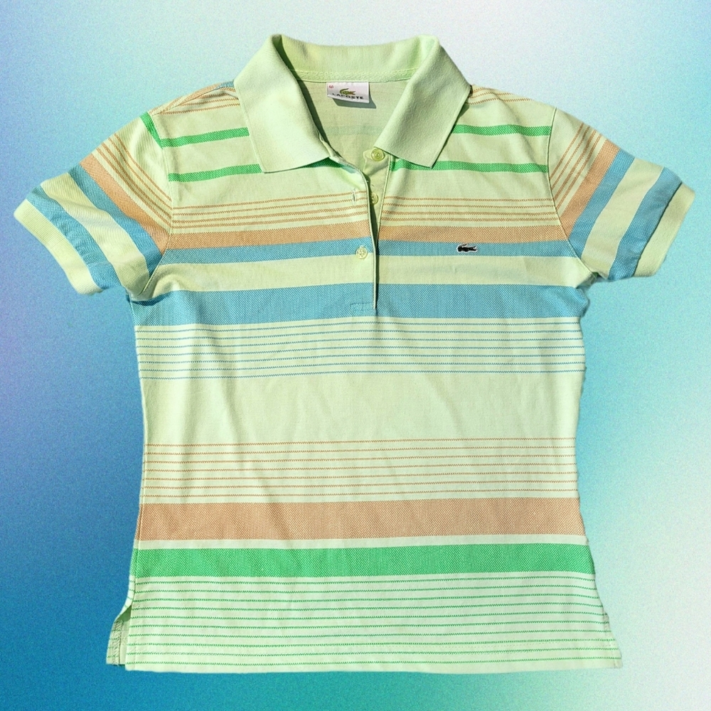 Lacoste Polo Green Stripes Size 40